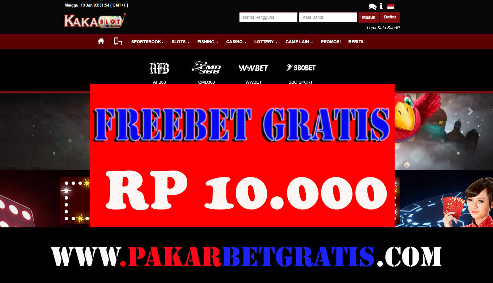 KAKASLOT Freebet Slot Gratis Rp 10.000 Tanpa Deposit