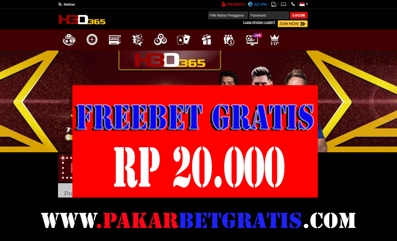 Freebet hbo365