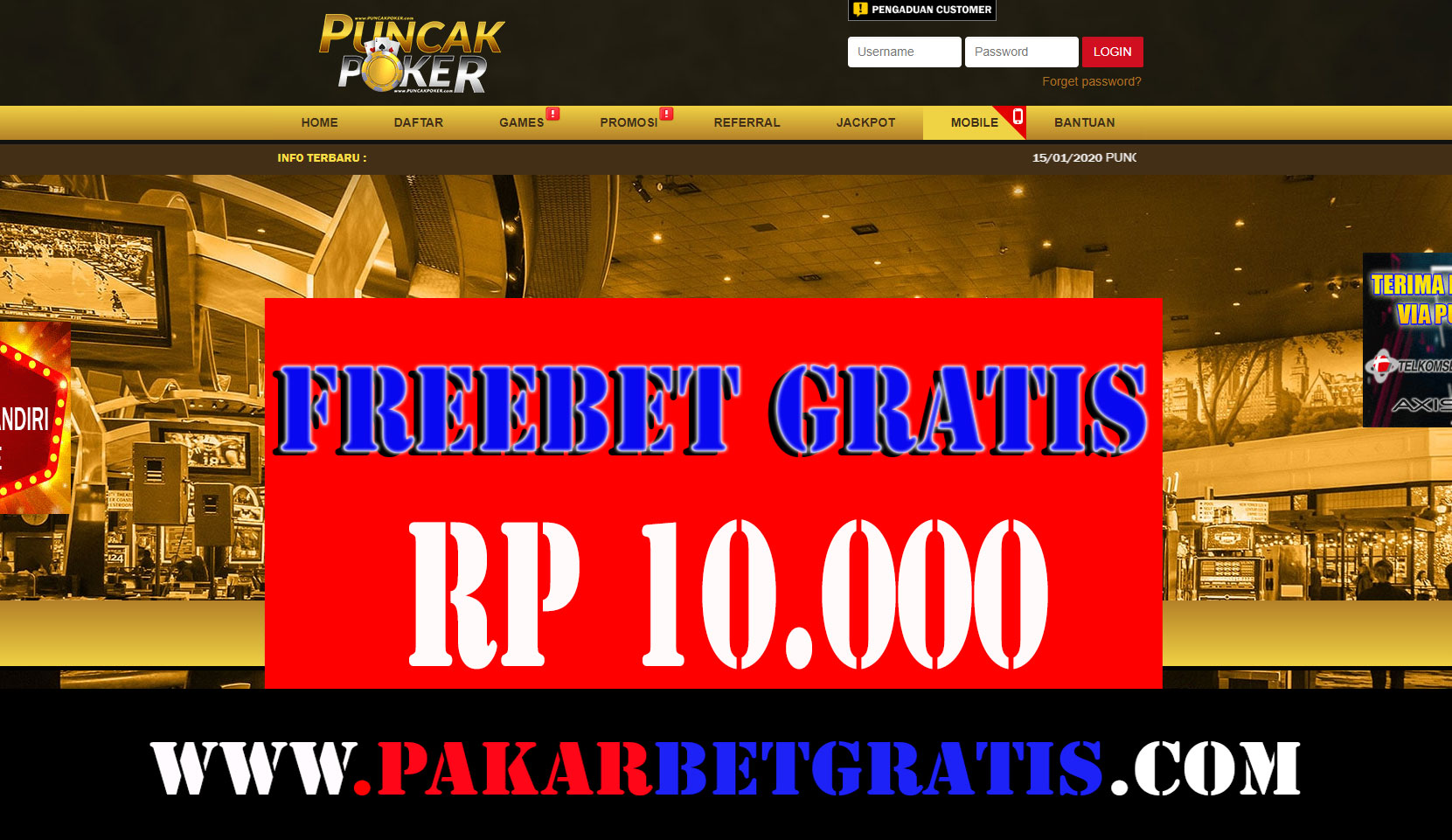 Freebet Puncakpoker