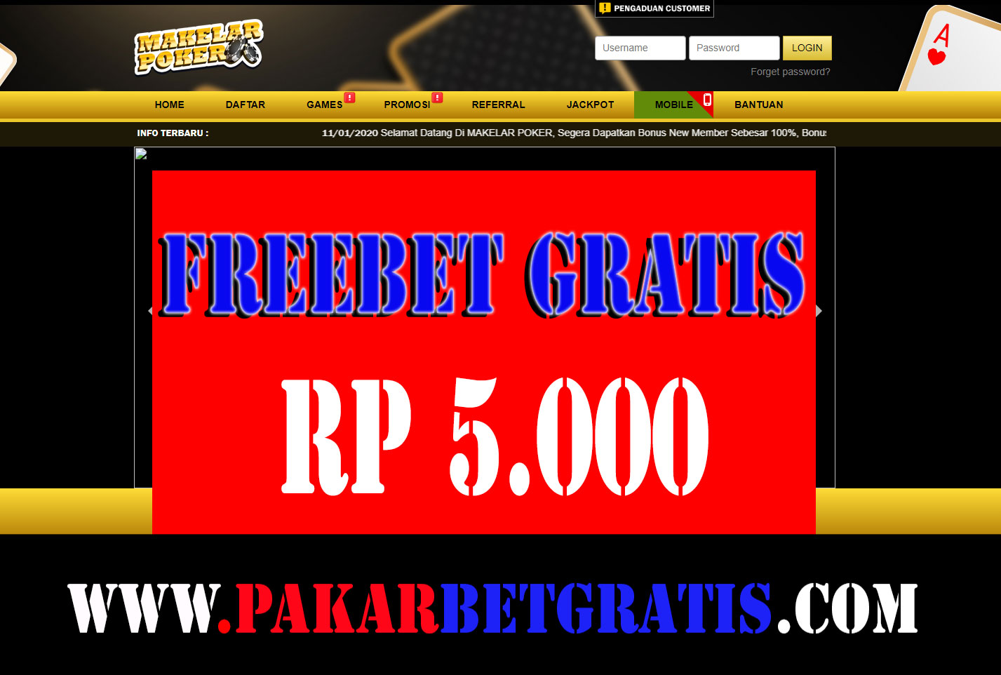 Freebet makelarpoker