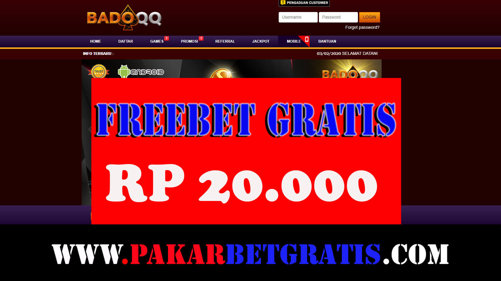 Freebet terbaru badoqq