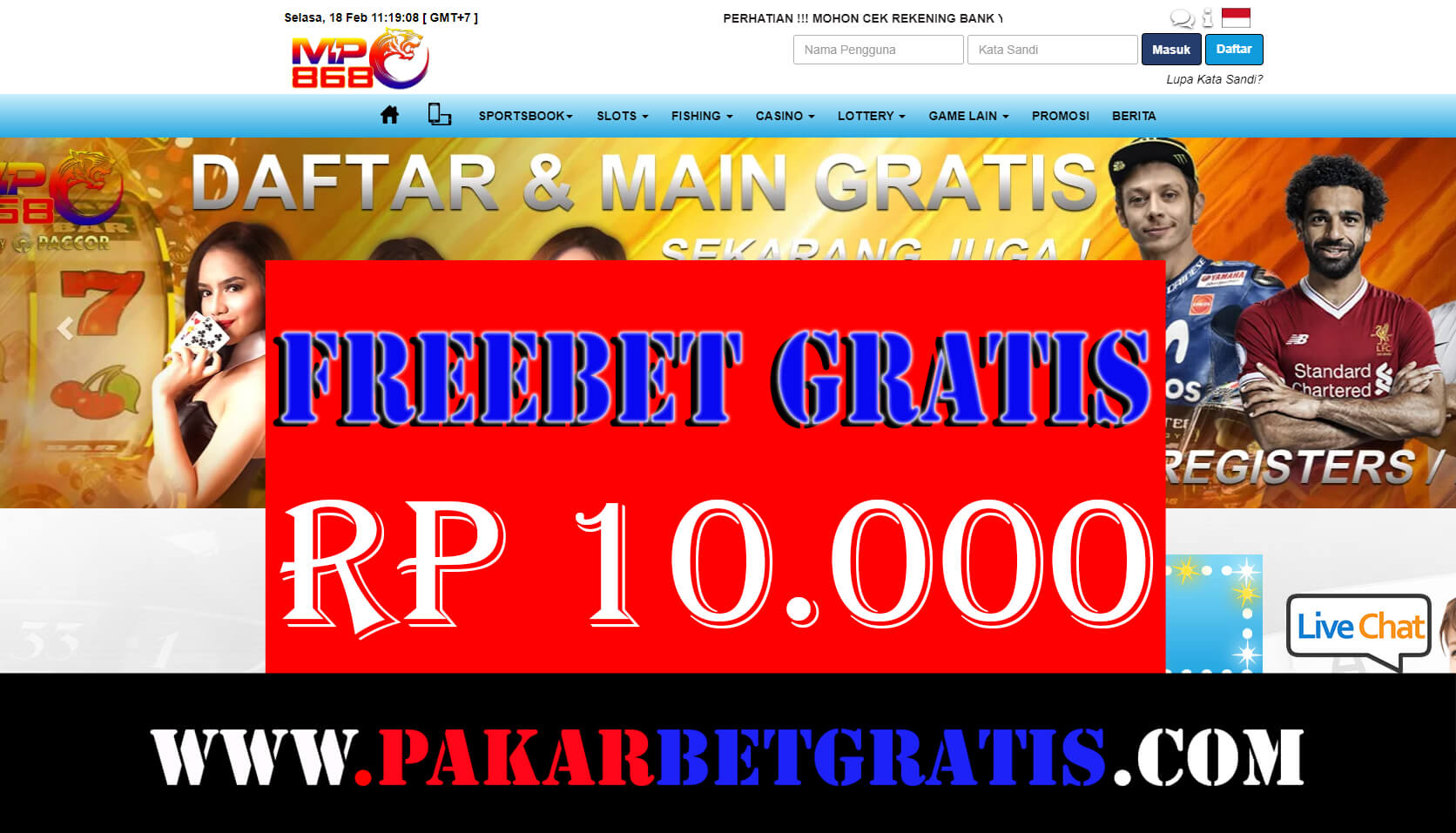 Freebet gratis mpo868 Rp 10.000