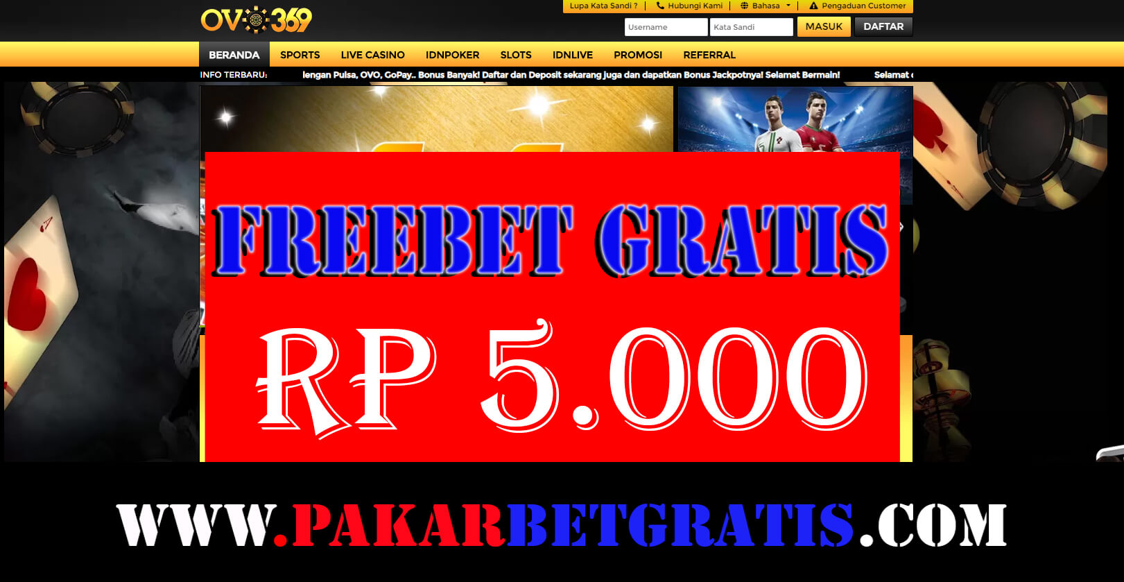 Freebet Gratis Ovo369 Rp 5.000 Tanpa deposit
