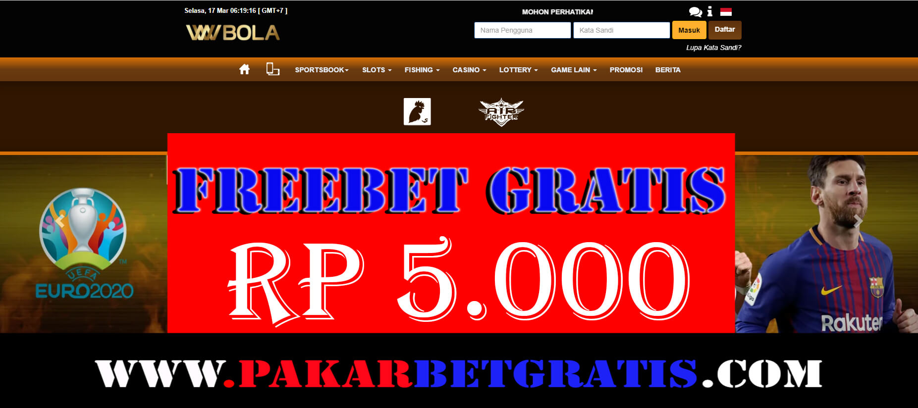 Freebet Gratis WWBola Rp 5.000 Tanpa Deposit