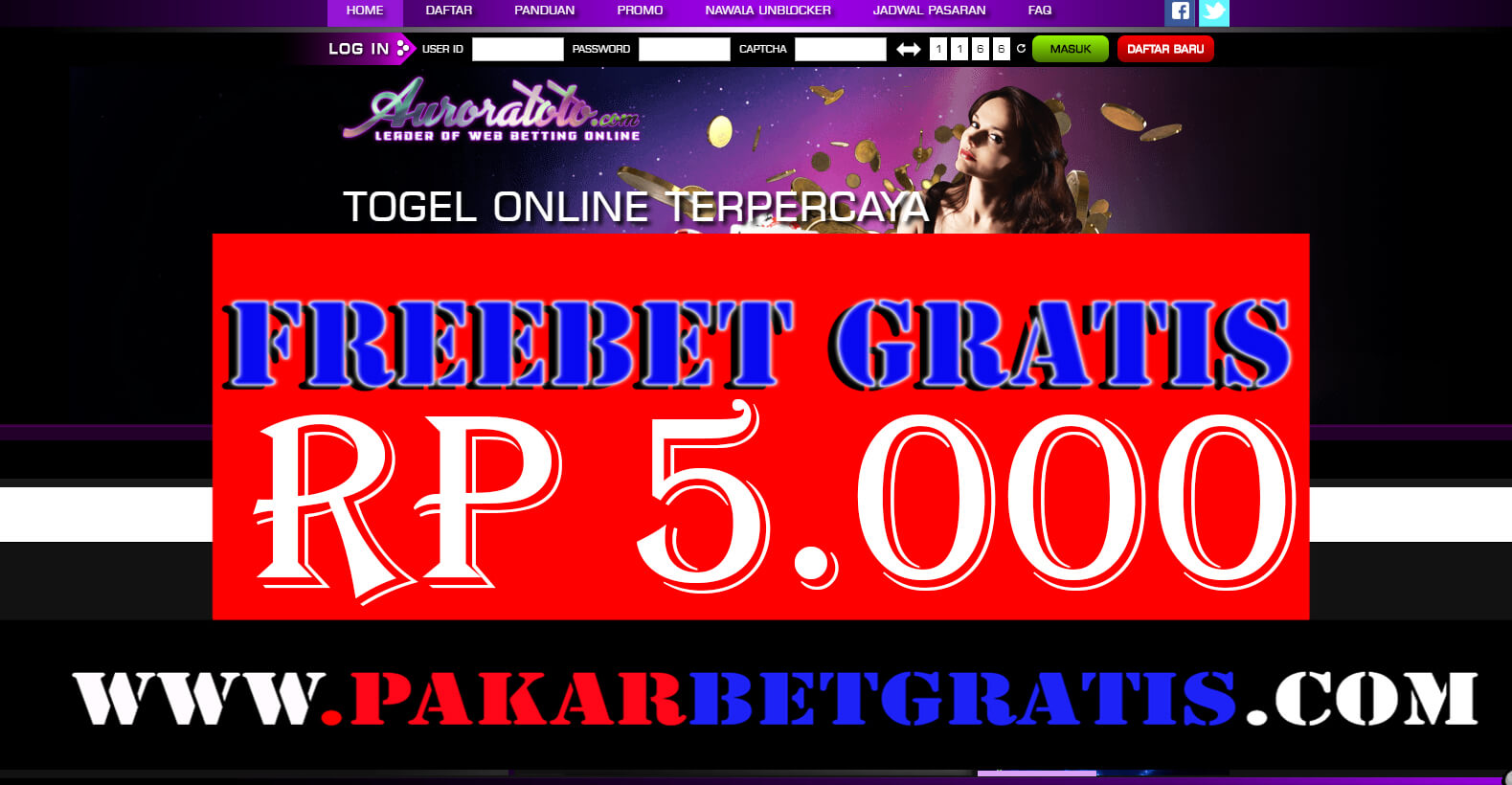 Freebet gratis auroratoto Rp 5.000 Tanpa deposit