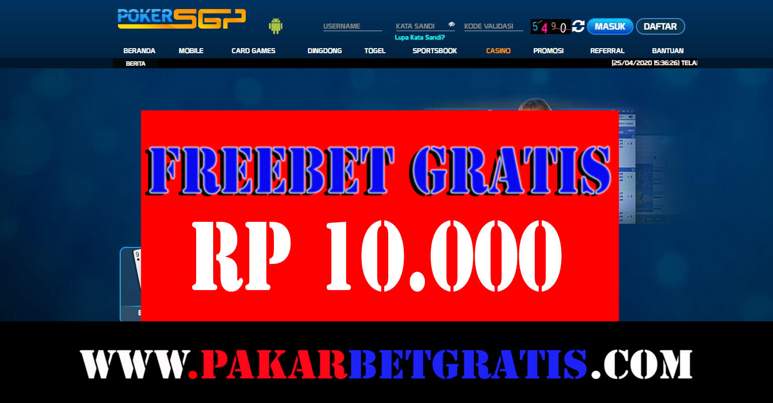 POKERSGP Freebet gratis Rp 10.000 Tanpa deposit