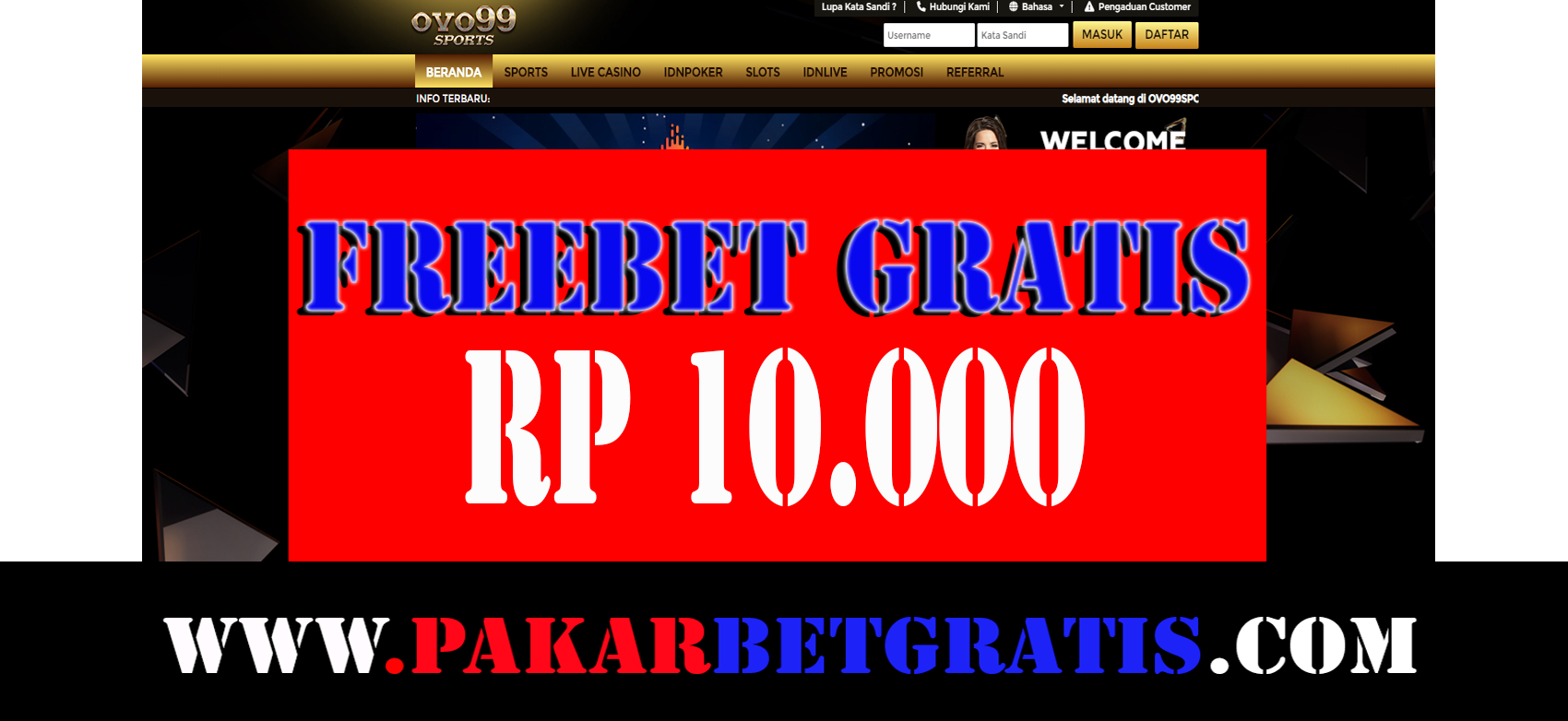 Freebet Gratis Ovo99sport Rp 10.000 Tanpa Deposit