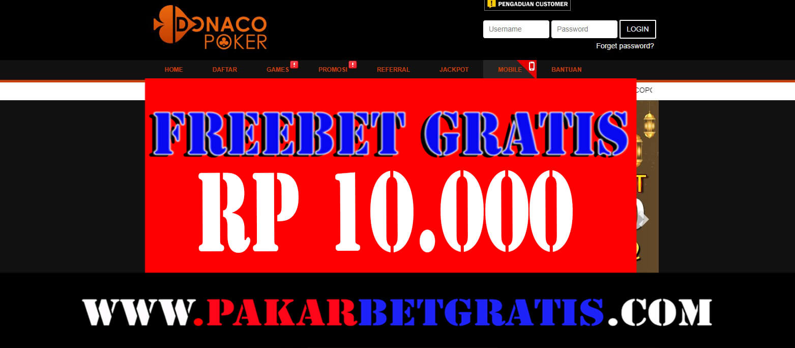 Donacopoker Freebet Gratis Rp 10.000 Tanpa deposit