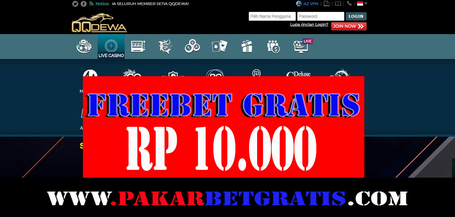 QQdewa Freebet gratis Rp 10.000 tanpa deposit