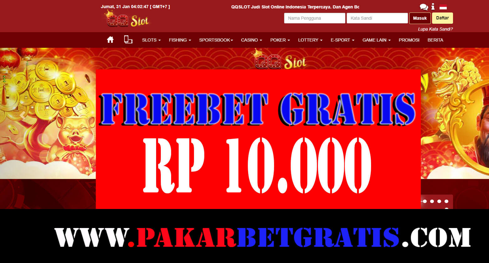 qqslot Freebet Gratis Rp 10.000 Tanpa Deposit