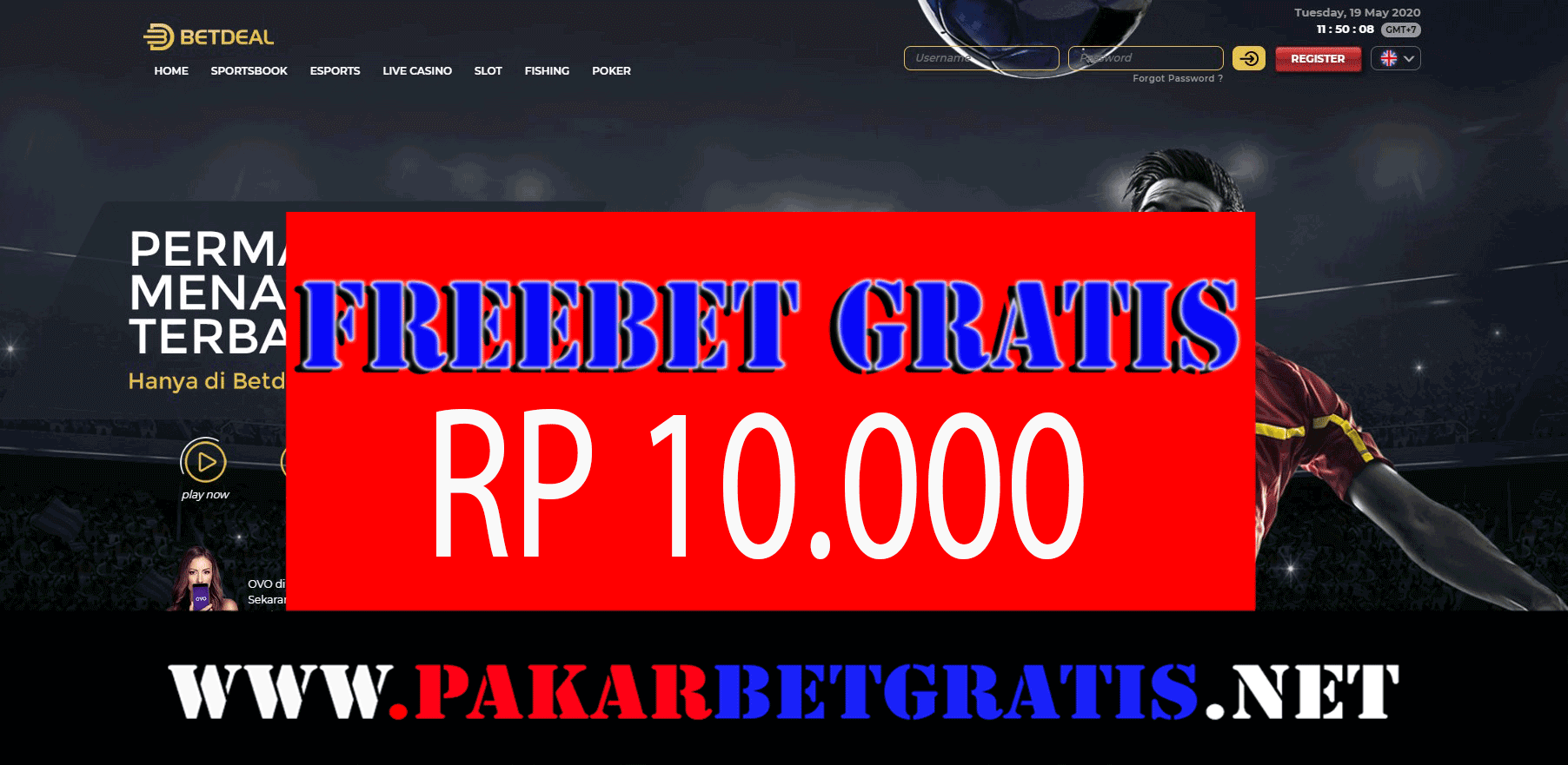 Freebet Gratis BETDEAL Rp 10.000 Tanpa Deposit