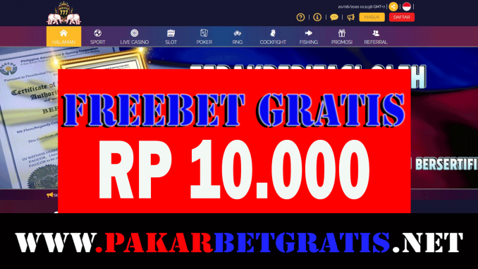 Freebet gratis berjaya777 Rp 10.000 Tanpa Deposit