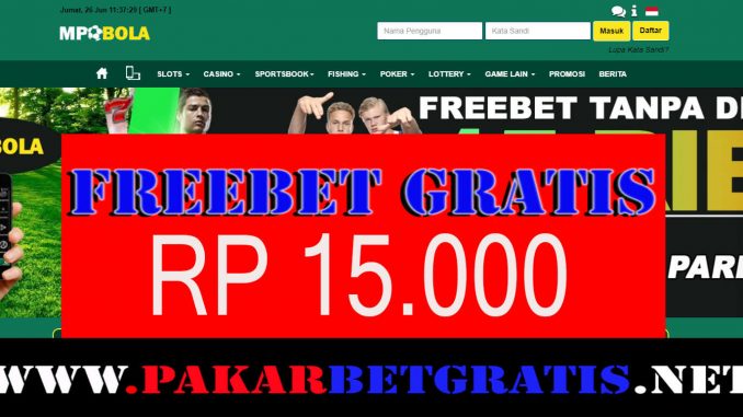 Freebet Gratis Rp 15.000 Tanpa deposit