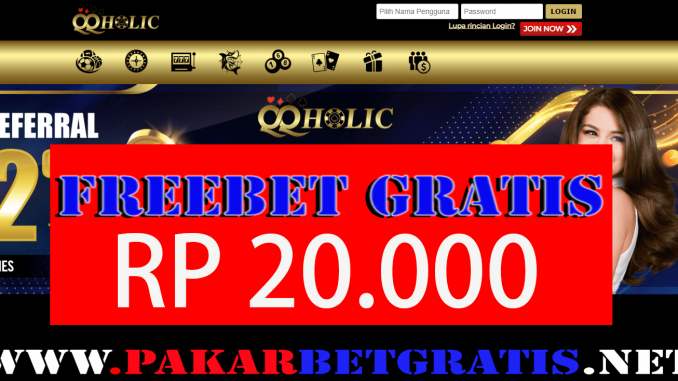 Freebet Gratis qqholic Rp 20.000 Tanpa Deposit