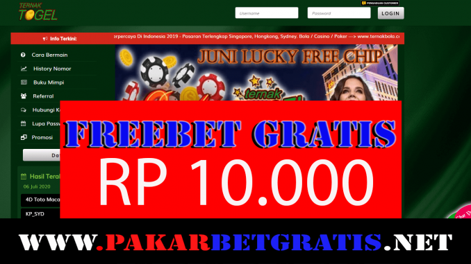 Freebet Gratis Ternaktogel Rp 10.000 Tanpa Deposit