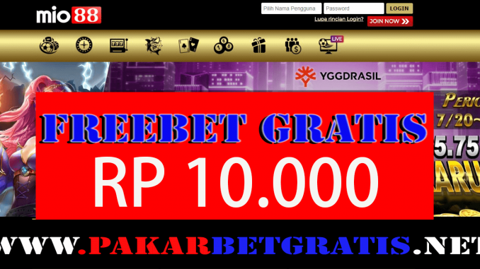 Freebet Gratis Mio88 Rp 10.000 Tanpa Deposit