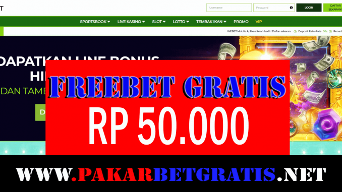 Freebet Gratis Rp 50.000 Tanpa Deposit