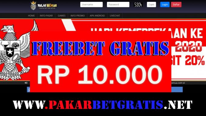 Freebet gratis rajabenua rp 10.000 tanpa deposit