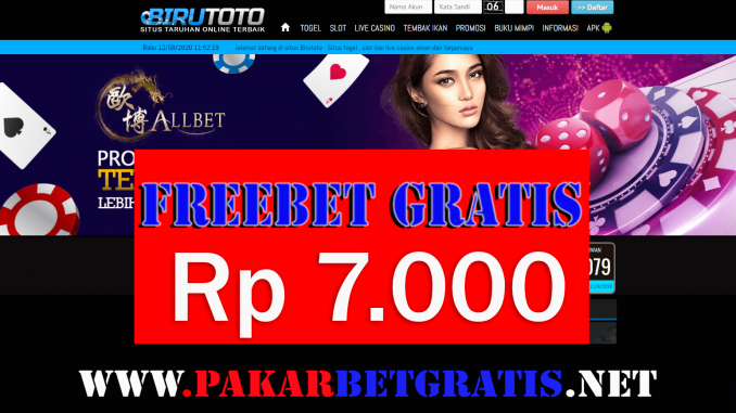 Freebet Gratis BiruToto Rp 7.000 Tanpa Deposit