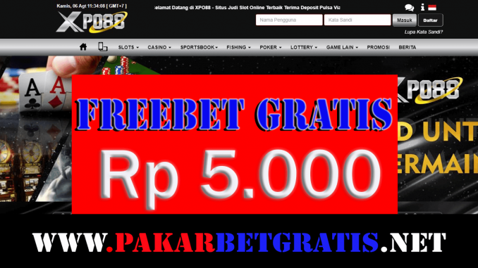 Freebet Gratis xpo88 Rp 5.000 tanpa deposit