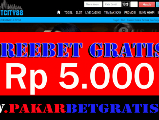 Freebet Gratis Slotcity88 Rp 5.000 Tanpa Deposit