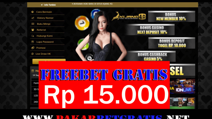 Freebet Gratis Kijang4d Rp 15.000 Tanpa Deposit