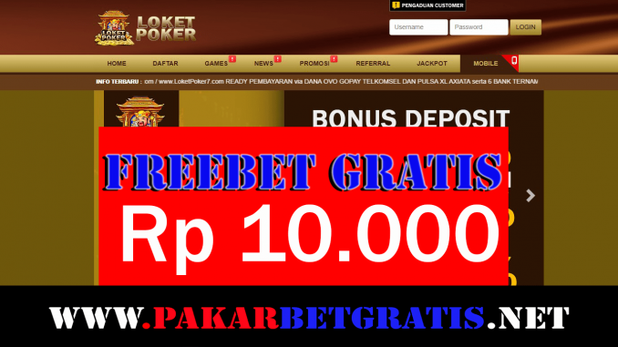 Freebet Gratis LokerPoker Rp 10.000 Tanpa Deposit