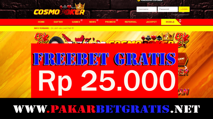 Situs CosmoPoker Freebet Gratis Rp 25.000 Tanpa Deposit