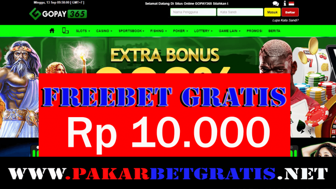 Situs Gopay365 Freebet Gratis Rp 10.000 Tanpa Deposit