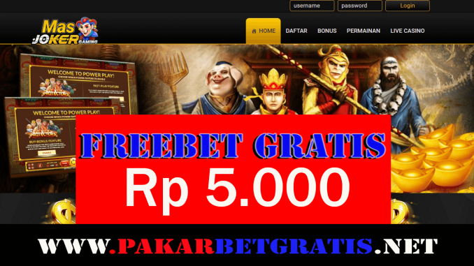 Situs MasJoker Freebet Gratis Rp 5.000 Tanpa Deposit