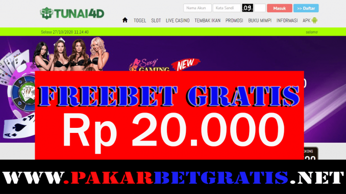 Tunai4D Freebet Gratis Rp 20.000 Tanpa Deposit