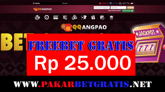 QQangpao Freebet Gratis Rp 25.000 Tanpa Deposit