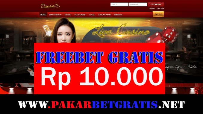 DewaHoki777 Freebet Gratis Rp 10.000 Tanpa Deposit