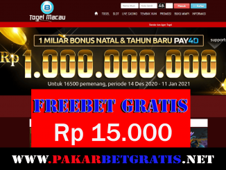 Freebet Gratis TogelMacau Rp 15.000 Tanpa Deposit