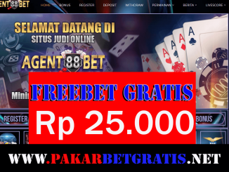 Agent88Bet Freebet Gratis Rp 25.000 Tanpa Deposit