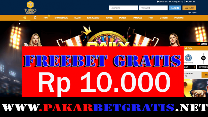 TurboSlot777 Freebet Gratis Rp 10.000 Tanpa Deposit