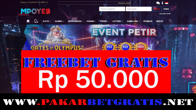 Mpoyes Freebet Gratis Rp 50.000 Tanpa Deposit