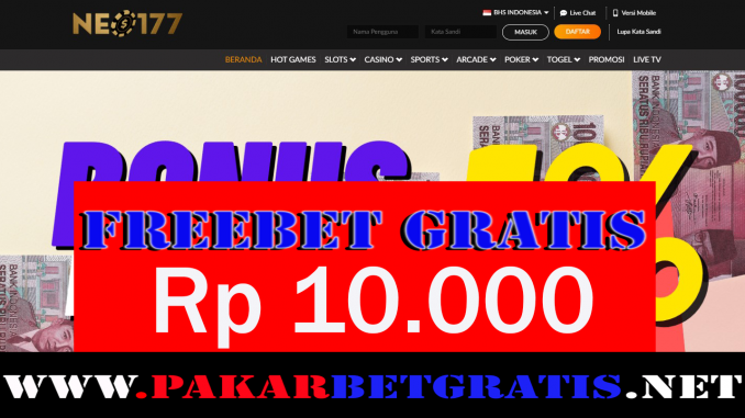 Neo177 Freebet Gratis Rp 10.000 Tanpa Deposit