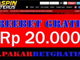 SpinTerus Freebet Gratis Rp 20.000 Tanpa Deposit