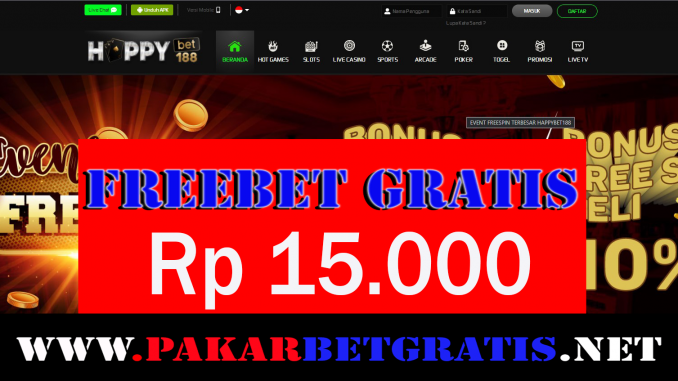 Happybet188 Freebet Gratis Rp 15.000 Tanpa Deposit