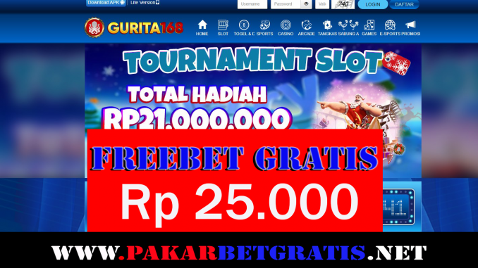 Gurita168 Freebet Gratis Rp 25.000 Tanpa Deposit