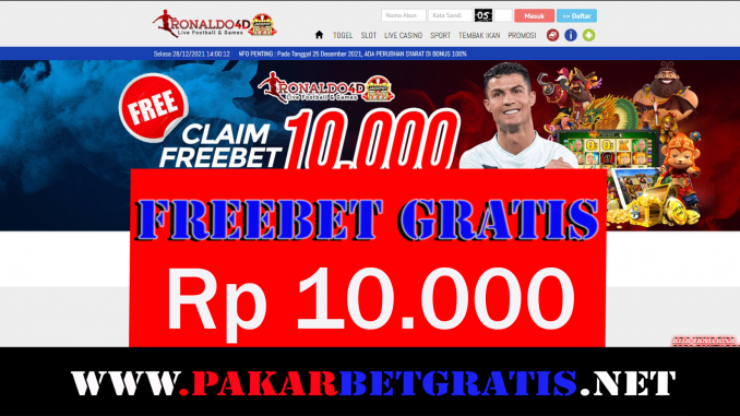 Ronaldo4D Freebet Gratis Rp 10.000 Tanpa Deposit