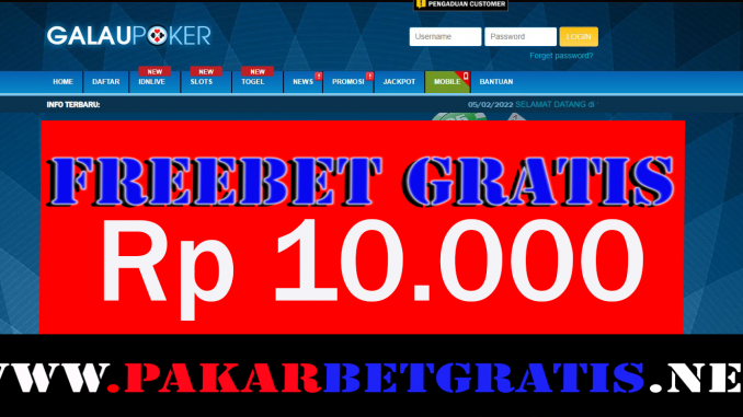 GalauPoker Freebet Gratis Rp 10.000 Tanpa Deposit