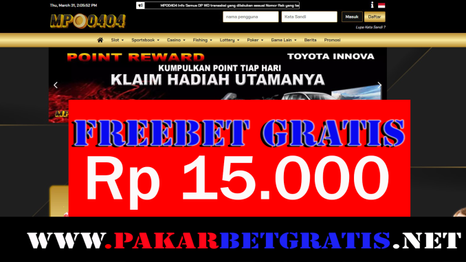 MPO404 Freebet Gratis Rp 15.000 Tanpa Deposit